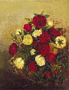 Robert Scott Duncanson Roses Still Life oil painting
